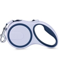 호강펫 투톤 강아지 자동리드줄 산책줄 꼬임방지, 1개, 화이트