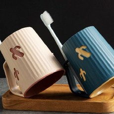 욕실 세면대 칫솔 치약 보관 컵 리본 장식 파스텔 톤 플라스틱 양치 가글 수납, 1개, 화이트(d)