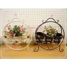 House傢飾 提籃復古洗白鍛鐵三格 限量新款 打造您的復古花園, 復古白