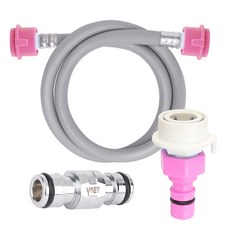 국산 엘지 대우 원터치타입 연장용 세탁기호스 1M, 1개, 핑크