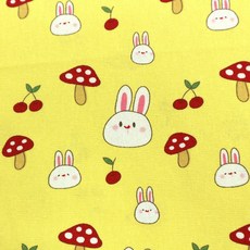 厚棉布 蘑菇兔兔 布哥哥商店 手作拼布家飾DIY, 黃,尺, 1個