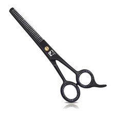 ECLATIS Jimy 16.5cm6.5인치 전문 헤어 숱 가위 - 프리미엄 캐시미어 울트라 샤프 블랙 스테인리스 스틸 커팅 살롱 품질을 위한 시원한 얇은 가위 남성 여성