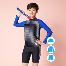 베이직엘르 남아동 집업 래쉬가드 상하 수모 세트 BEBR702K 2472683