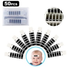 PLEASING 50 개 이마 온도계 스트립 빠른 읽기 재사용 확인 아이 성인 온도, 50pcs
