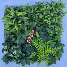 Sunday 綠色新款仿真植物綠葉波斯牆面裝飾綠植，室內商場酒店陽臺背景造景, 50*50最新款米蘭配飾組合21