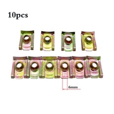 10 Pcs U 형 자동차 클립 리벳 M5 M6 M8 자동차 모터 트레드 패널 스파이어 너트 페어링 클립 패스너 속도, 03 M6, 03 M6