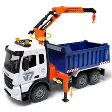 유원 V7 타이탄 너클크레인 중장비 작동완구, 화이트 + 네이비, 1개