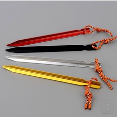 메탈 캠핑 텐트 고정핀 고정팩 말뚝 캠핑데크팩 강철팩, 색상, 레드, 1개