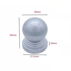 정사각형 원형 울타리 가드레일 폴용 2개 아연 도금 강철 포스트 캡 볼 최종, Round 50mm