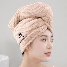 超強吸水乾髮帽 雙層/單層 加厚 速乾 擦頭髮包頭巾, 淺咖【雙層加厚】,高端品質/強力吸水/不掉毛, 1個
