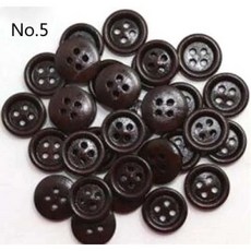 예쁜단추 수입단추 의류 천연 나무 단추 재봉 액세서리 크기 홀, 1개, 15) Dark Brown - 10mm