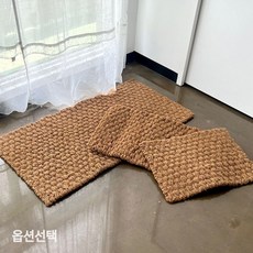 천연 야자 코코넛 매트 ( 빈티지 현관 도어 흙털이 업소용 라탄 발매트 호텔 식당 출입구 야외 발판 사무실 깔판 인테리어소품 ), 1개
