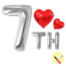 이벤트홀릭 1주년 풍선 숫자 파티 세트 이벤트 결혼 기념일, 7주년 풍선