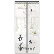 防蚊門簾 魔鬼氈門簾 靜音磁吸 蚊帳門簾 防蚊紗窗, 尺寸90x210cm歡樂鳥籠(贈配件包)