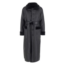 어반코드 벨트 페이크 퍼 코트