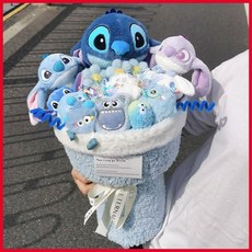 史迪奇玩偶花束送朋友男女生閨蜜生日畢業520情人節七夕公奇禮品, 特大號/史迪奇+禮品袋+LED燈+卡0, 1個