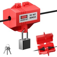 전기 플러그 잠금장치 전기 코드 잠금박스 1개세트 레드 자물쇠보함, 1개