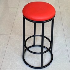 포차 미니 사각 낮은 업소용 간이 스툴 의자 원형 가죽 보조, Z. 60 하이 3 링 의자 블랙 프레임 빨간