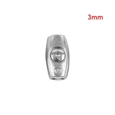 더블 홀 와이어 로프 그립 케이블 클램프 스레드 심플렉스 아연 실버 클립 응용 2mm, 03 3mm