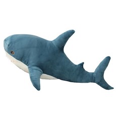 帶我179 鯊魚仿真抱枕 80cm 鯊魚娃娃 抱枕 聖誕節禮物 交換禮物, 藍色