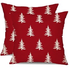 DFXSZ 크리스마스 베개 커버 50.8x50.8cm(20x20인치) 트리 장식 화이트 장식용 쿠션 겨울 가족 홈 소파용 TH-30B20 129869 6399259361, 레드 화이트 DFXSZ 129869 639925936