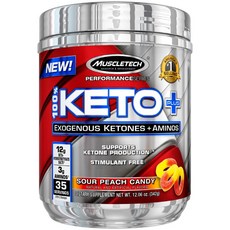 Muscletech Health Keto Plus酸味桃子糖果, 342g, 1個