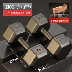 바이췬 헬스 덤벨 가정용 남녀공용 여섯각 패드 덤벨 15kg 세트, 【육각보강】총중량 2KG(1kg*2매)에코백 아령