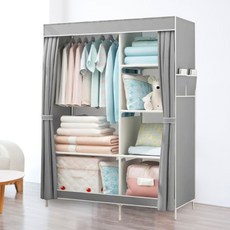 조립식 행거 드레스룸 시스템 옷방 더블 스탠드 옷걸이 비키니 옷장 이불장 시스템 장 추천 옷걸이 옷 바지 넥타이 행어 셔츠 원룸 가정용 이동형 셀프 설치 사무실 고시원, 더블 그레이, 더블 그레이