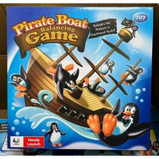 兒童桌遊企鵝海盜船平衡遊戲，親子互動平衡玩具，海盜船多人遊戲, 1個