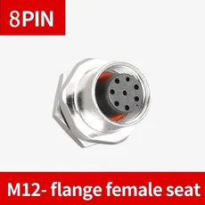 M12 플랜지 마운팅 방수 센서 커넥터 나사 A 타입 소켓 4 5 6 8 핀, 04 M12 Female 8Pin, 03 20PCS