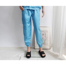 [오늘출발 / 제전복하의] 스카이블루 작업복바지 방진복 크린룸 정전기방지 무진복 크림룸복 제전복 반도체복 이에스디마트, 제전 하의, 하늘색(skyblue), 2XL, 1개