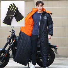 오토바이 방한 상의 하의 우주복 일체형 스즈키복 라이더 겨울 배달 용품 뉴타임즈 F888, 블랙+장갑