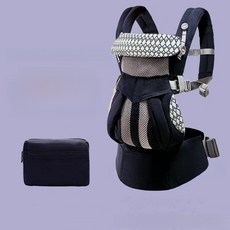 嬰兒揹帶ego前抱式baby新生兒寶寶揹帶腰凳二狗揹帶抱娃神器, 印花-藍布