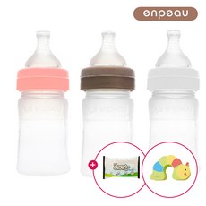 앙뽀 실리콘 젖병 신생아젖병 150ml 260ml 배앓이방지 아기젖병 1단계, 1개, (1단계) 화이트