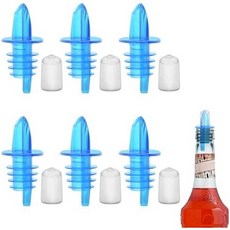 6개의 PCS 병따개와 고무따개 먼지 뚜껑 커버 시럽따개 붓기 뚜껑이 있는 플라스틱 주류 병따개 블랙