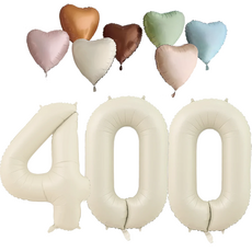 파파 파티 크림 하트 대형 숫자 기념일 생일 풍선 세트, 1세트, 크림 400 + 하트7종