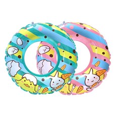 WEKO 24吋兔子小雞泳圈(兒童游泳圈/造型泳圈/小孩泳圈)，可愛造型，安全耐用，讓孩子愛上游泳, 綠色+粉色, 1個