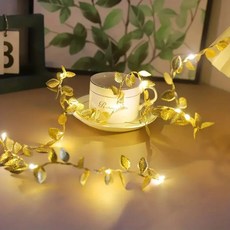 황금은 작은 잎 요정 빛 인공 식물 랜드 포도 나무 결혼식 홈 파티, 1개, 2. Golden Warm Light B. 5M 50L