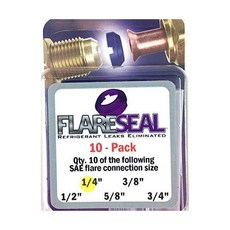 10 팩 14 모델 FS0410PK 누수 없는 SAE 플레어 연결부 냉매 냉장 HVAC 덕트리스 또는 미니 스플릿. 나사산 잠금 코팅 구리 개스킷 크러쉬 씰10 ...