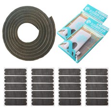 TEUM TEUM 窗戶防風擋縫條 2.5m+固定墊片 4入+擋縫紗網 20入, 1套