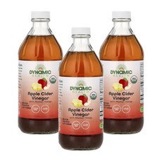 다이나믹 헬스 애플 사이더 비네거 위드 마더 허니 473 ml Dynamic Health Apple Cider Vinegar with Mother Honey 473ml, 3개