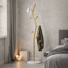차르미콜 스탠드 옷걸이 S라인 나뭇가지 심플 인테리어 행거, 골드