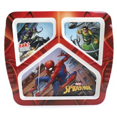 Zak! Designs 3 섹션 플레이트 유아식판, Spider Man, 1개