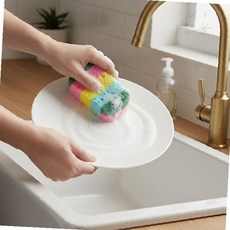 주방세정스펀지 컬러풀 설거지용품 그릇닦이 청소도구 생활용품, 1개, 목욕스펀지-랜덤