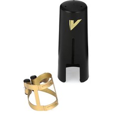 Vandoren LC57DP M/O 리가쳐 및 플라스틱 캡 알토 색소폰용 도금 길디드 마감, LC57AP M/O 캡, 낡은 골드