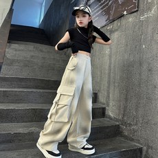 밀크봉봉 여아 초등학생 중학생 순면 스프레이 카고 팬츠