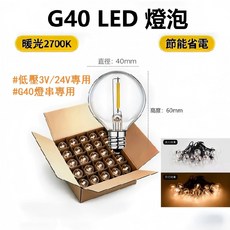 G40 LED 燈泡 暖光 2700K 節能省電 低壓專用, 塑料外殼G40燈泡15料裝, 1件
