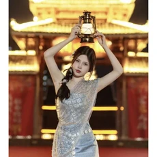 태국 미얀마 여성 다이 의상 민족 공연 무용 전통 스타일 드레스, 01 one size, 42 19