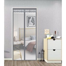 防蚊門簾 磁吸門簾 210*90CM 一片式門簾, 素面(灰), 1個