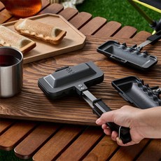 두루픽 미니 샌드위치 메이커 쿠커 토스트 1구 인덕션용 캠핑 양면팬 샌드위치팬